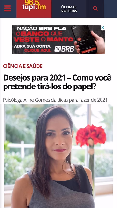 Entrevista concedida à Tupi.FM Tema: "Desejos para 2021 - Como Você Pretende Tirá-los do Papel?" Publicado em 16/ 12/ 2020